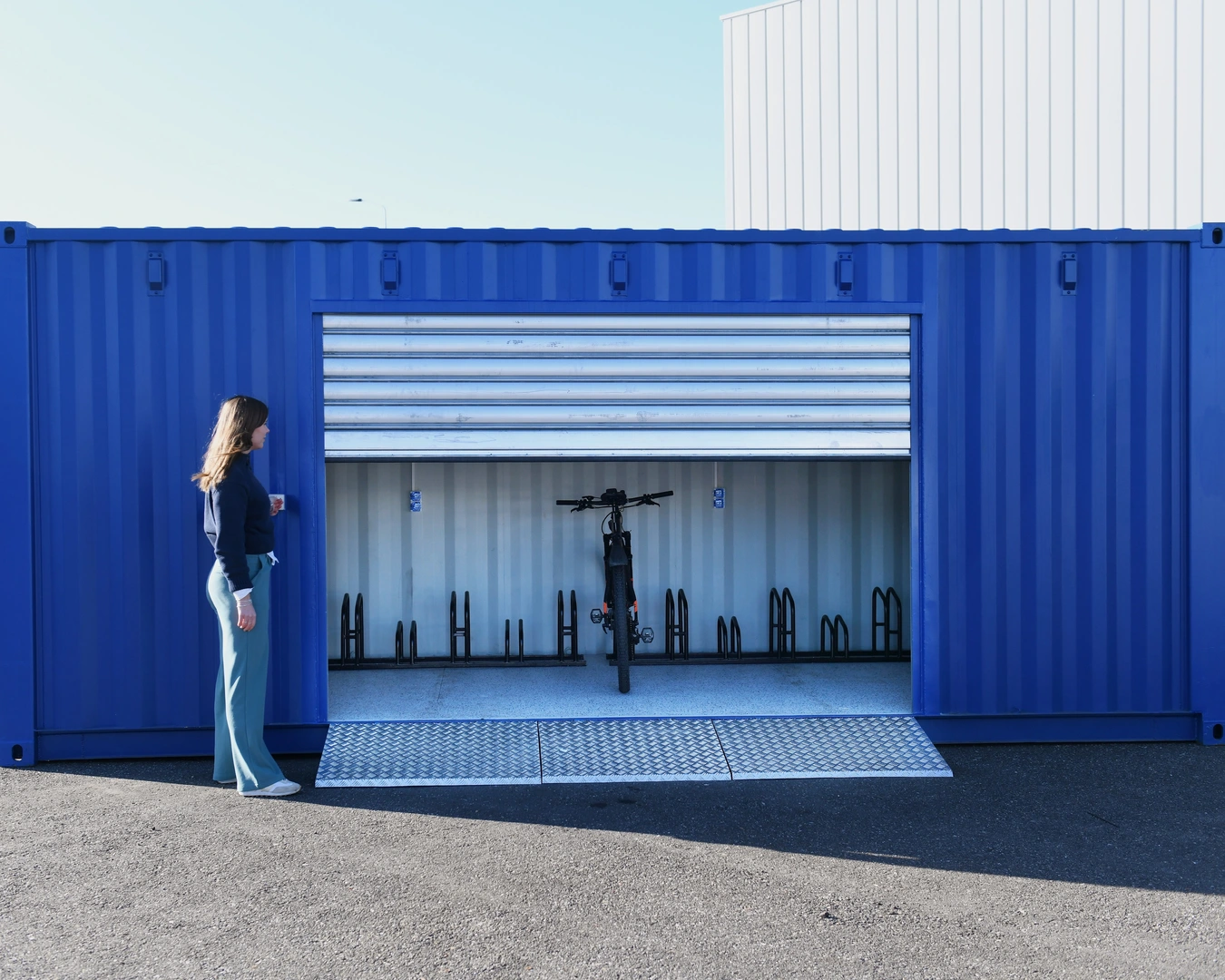 Tijdelijke fietsenstalling voorbeeld